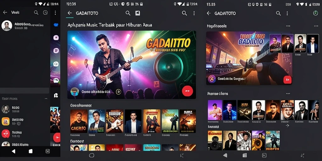 Tampilan gameplay GADAITOTO dengan berbagai fitur musik.