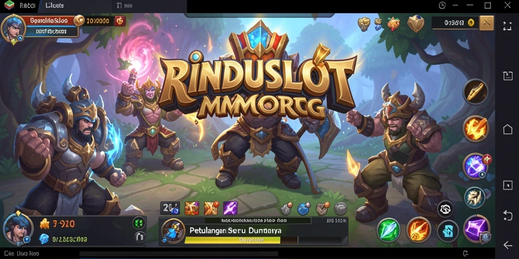 Tangkapan layar dari gameplay RINDUSLOT yang menampilkan pertempuran epik.