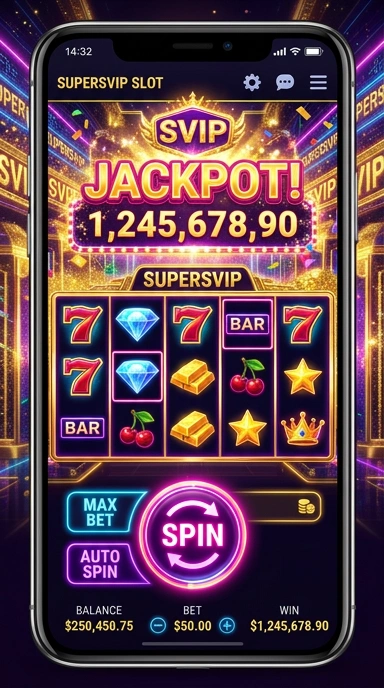 Tampilan antarmuka aplikasi supersvip yang sederhana dan intuitif.